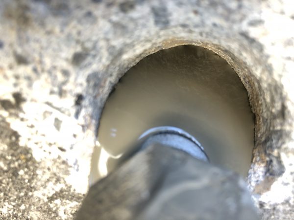グラウト注入状況　自穿孔ロックボルト