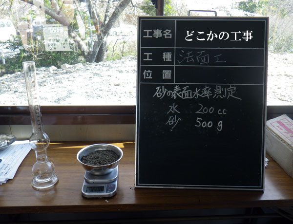 表面水率試験状況