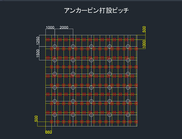 アンカーピン打設ピッチ