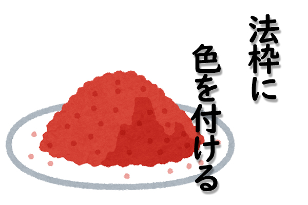 法枠に色粉