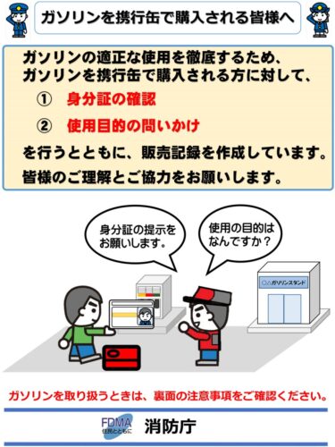 消防法　携行缶