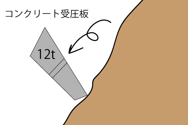コンクリート受圧板　コケる