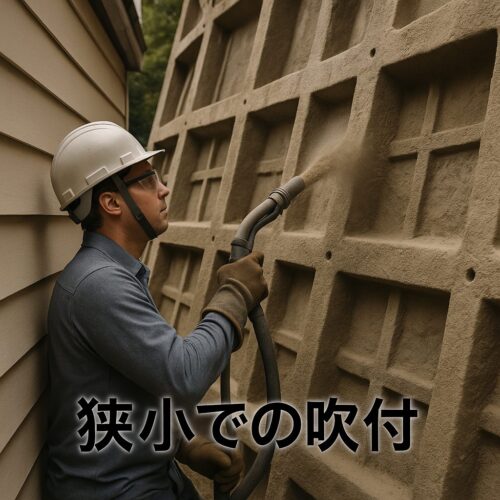 狭小での吹付