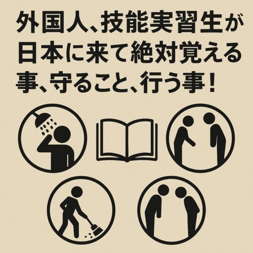 外国人、技能実習生が日本に来て絶対覚える事、守ること、行う事！