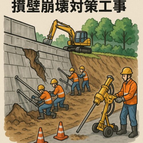 擁壁崩壊対策工事
