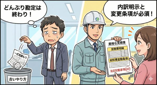 建設工事の見積書の作成の厳格化