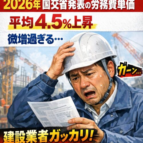 労務費単価　微増