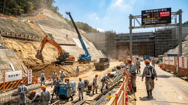 真夏の建設現場