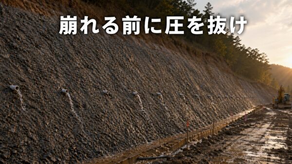 崩れる前に水を抜け