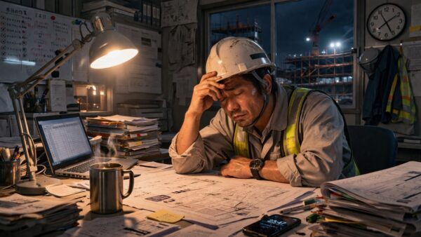 疲弊した現場のおじさん