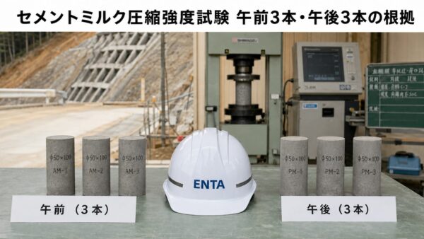セメントミルク圧縮強度試験 午前3本・午後3本の根拠