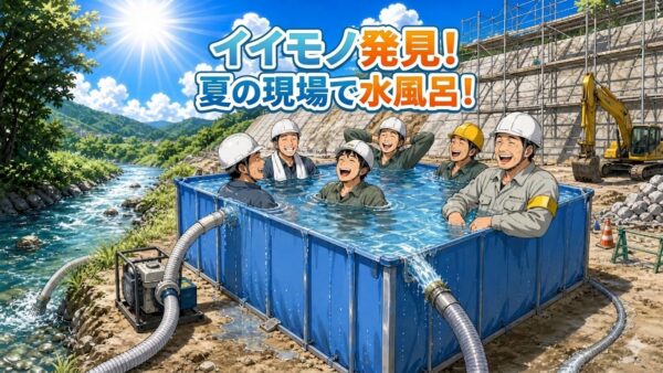 イイモノ発見！夏の現場で水風呂！