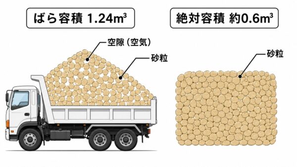 ばら容積と絶対容積の概念図