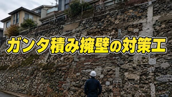 ガンタ積み擁壁の対策工