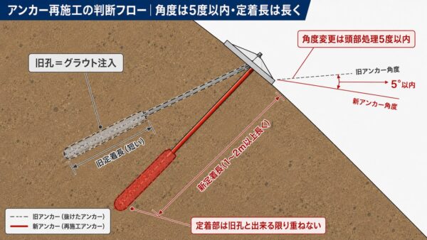 アンカー再施工の判断フロー