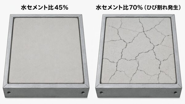 水セメント比とモルタルの収縮