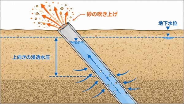 Diagram of Sand Ejection Caused by Groundwater Pressure