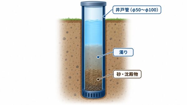 地下水井戸の断面図インフォグラフィック