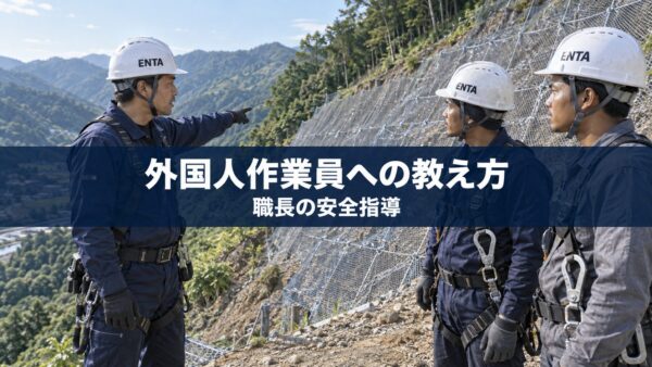 法面工事と安全指導