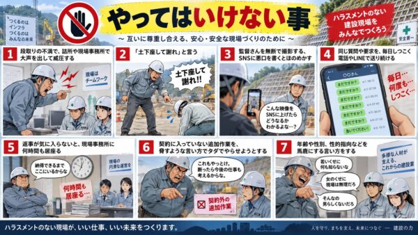 ハラスメントのない建設現場づくり