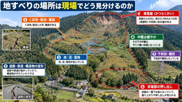地すべり地形の見分け方ガイド