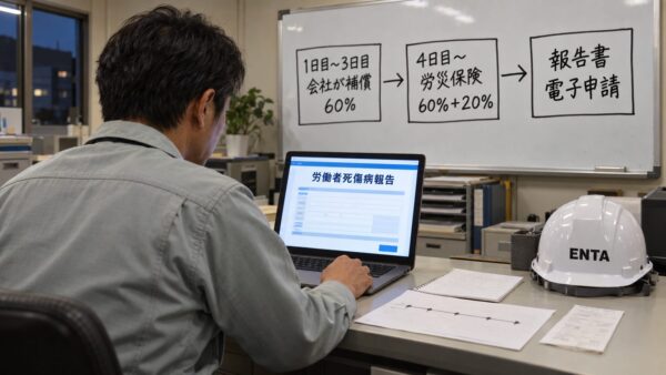 労働者死傷病報告の電子申請と休業補償の流れ