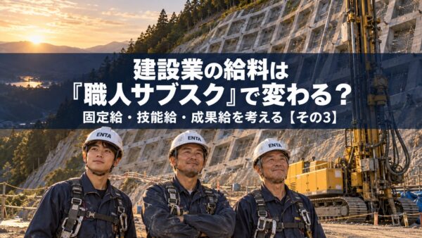建設業の給料は「職人サブスク」で変わる？固定給・技能給・成果給を考える【その3】