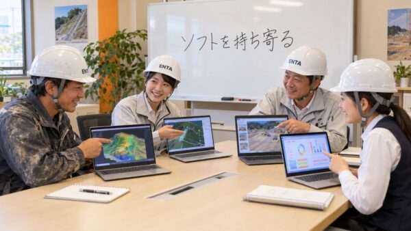 Construction Team Meeting Centered Around a Helmet