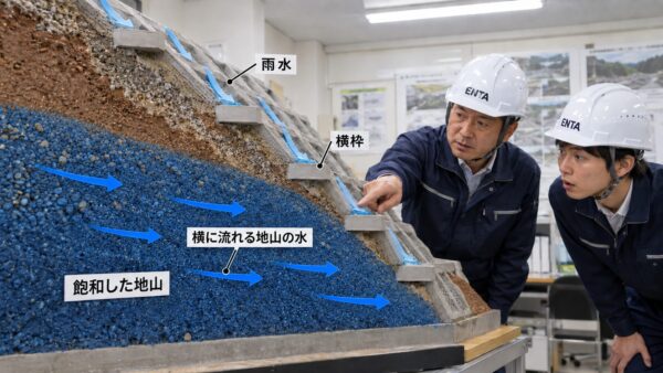 地山の水流を学ぶ模型実験v